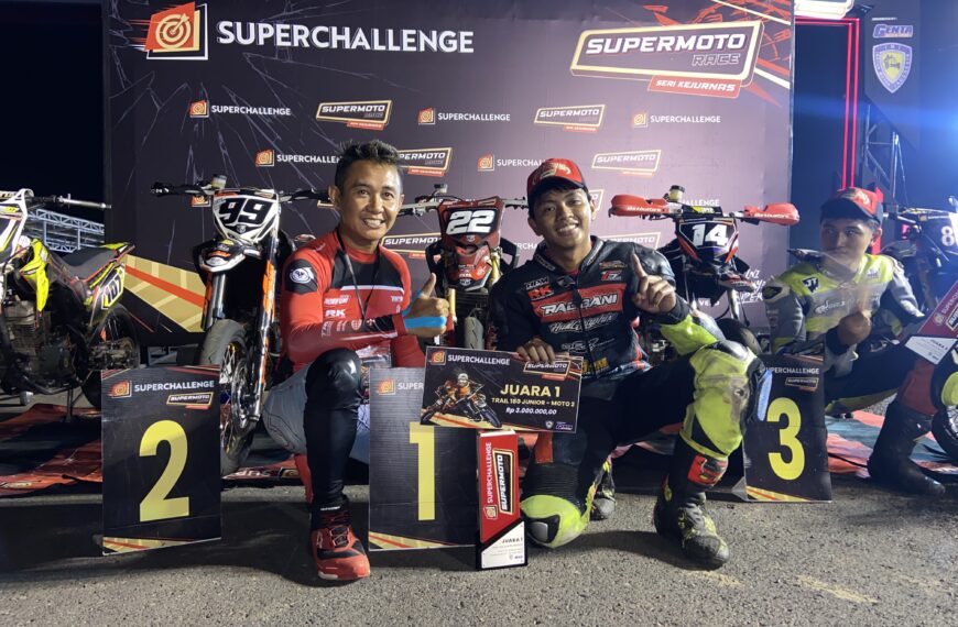 Kejurnas Superchallenge Supermoto Seri 3 Mijen : Moto 2 180 Junior Milik Benaya Farel “Rabani Racing Team”