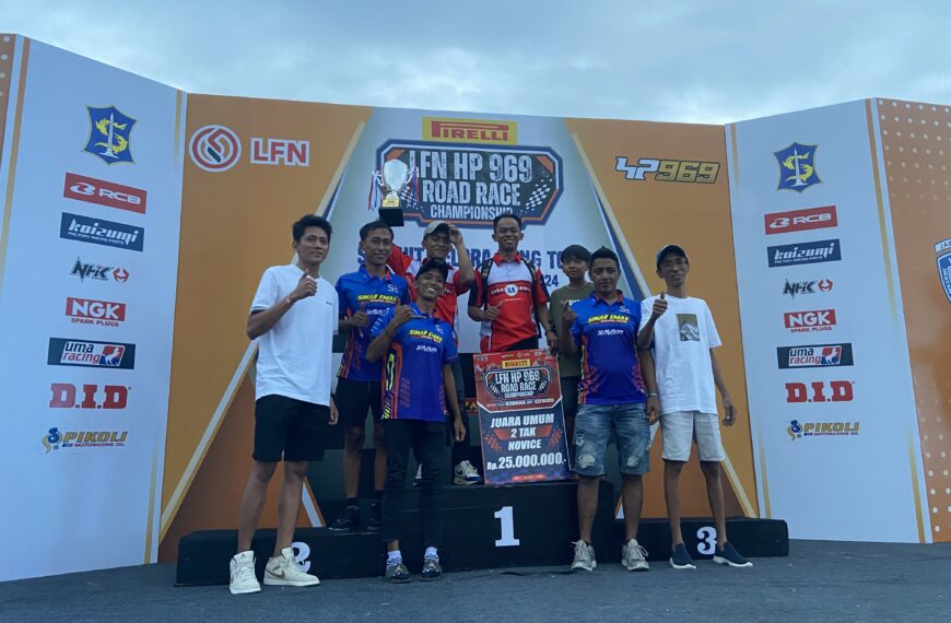 LFN HP969 Road Race Surabaya : Datang Jauh Dari Sulawesi Gian Sandrego Sukses Raih Juara Umum Seri Kategori 2T Novice