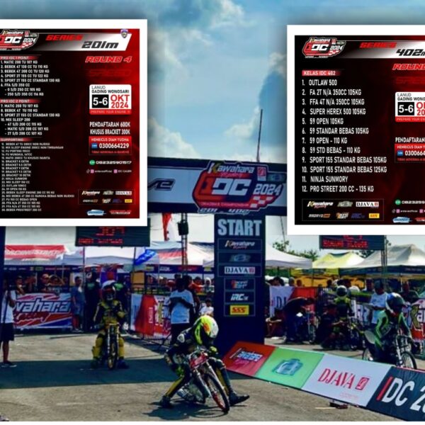 Yuk Simak Jadwal Kawahara Djava K2R IDC 201M Dan 402M Round 4. Di Pastikan Ramai Banyak Pembalap Thailand Datang!!