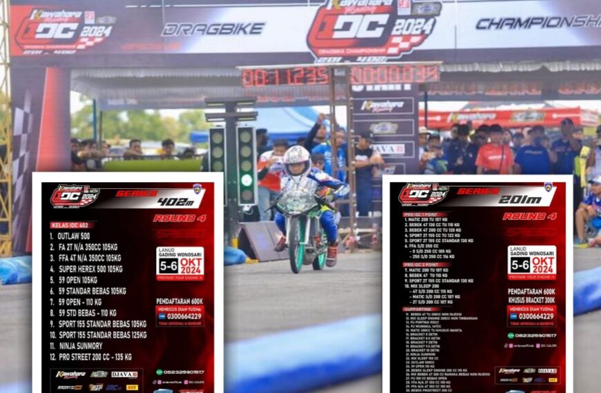 Kawahara Djava K2R IDC Drag Bike Round 4 (201M) dan Round 4 (402M) Siap Di Helat Akhir Pekan Ini, 05-06 Oktober 2024