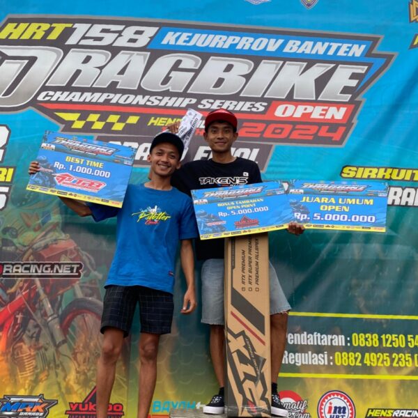 HRT 158 DragBike Banten : Dua Pembalap Taken’s H Lutfi Sukses Sikat Juara Umum dan Raih Best Time!!