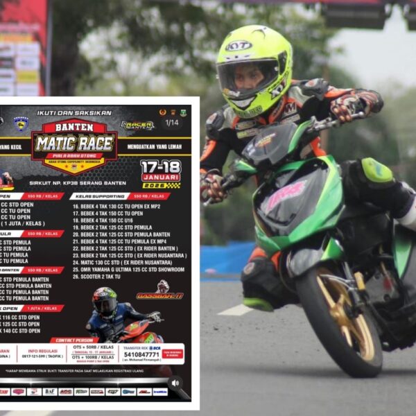 Banten Matic Race 17–18 Januari 2026: Tiga Kelas Bergengsi Disiapkan Hadiah 10 Juta Rupiah!