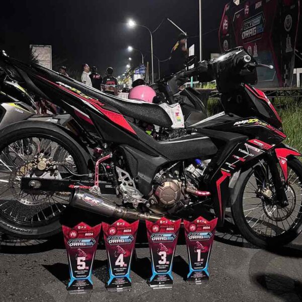 BKL Drag Bike Bengkulu: Honda GTR AMP23 X DC124 X IFR Muffler Sabet Tiga Podium Pro Street 200cc, Ini Rahasia nya!