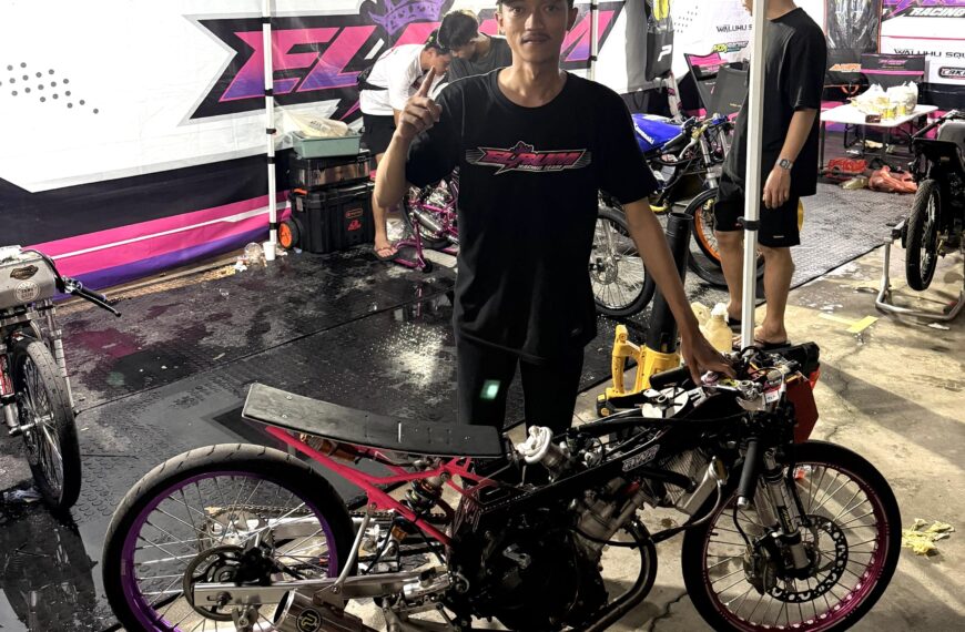 Tiga Pekan Beruntun Tempuh Yogyakarta -Gorontalo–Semarang, Elrum Racing Team Raih Hasil Apik di Black Dragbike Seri 1
