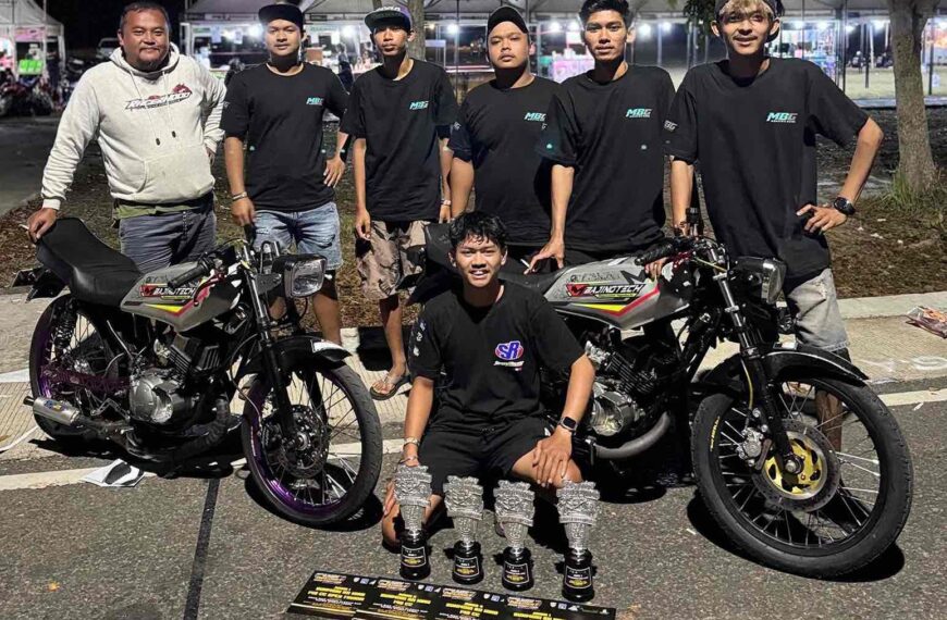 Sistem Kebut Dua Malam! RX King Sunmori & Standar Touring Mbajingtech Jawara di Drag Bike Sleman 2026